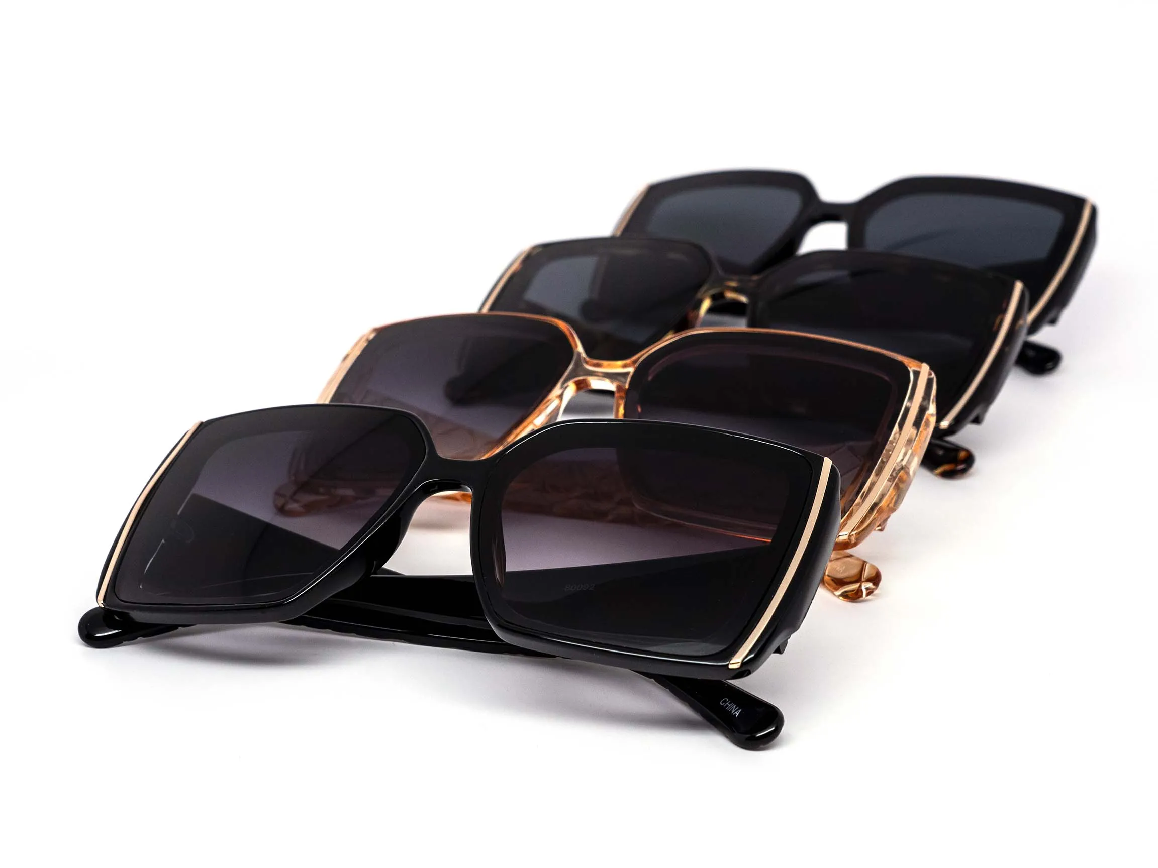 12 Pack: Gold Blade Crosshatch Wholesale Sunglasses