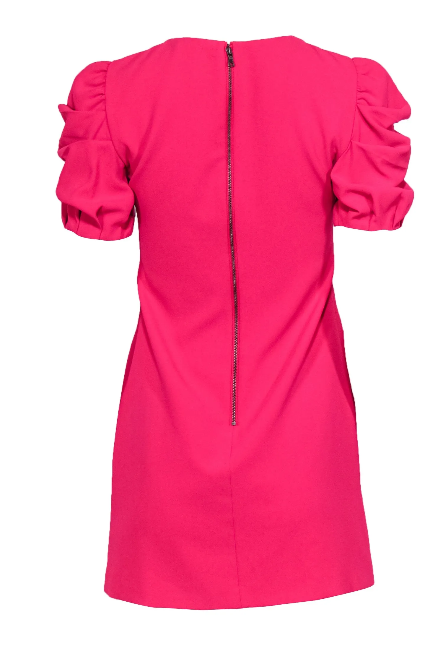 Alice & Olivia - Hot Pink Puff Sleeve Shift Dress Sz 0