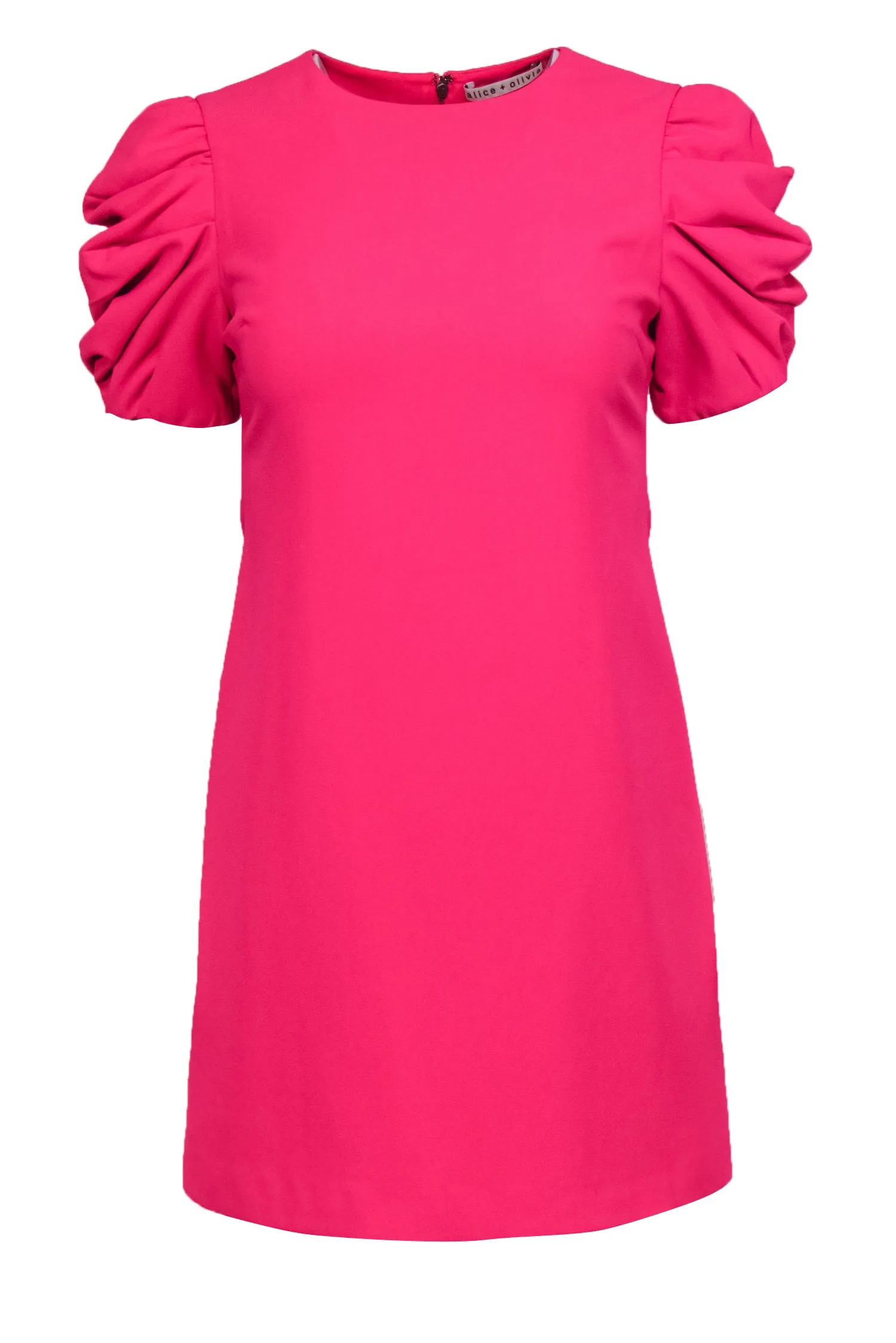 Alice & Olivia - Hot Pink Puff Sleeve Shift Dress Sz 0