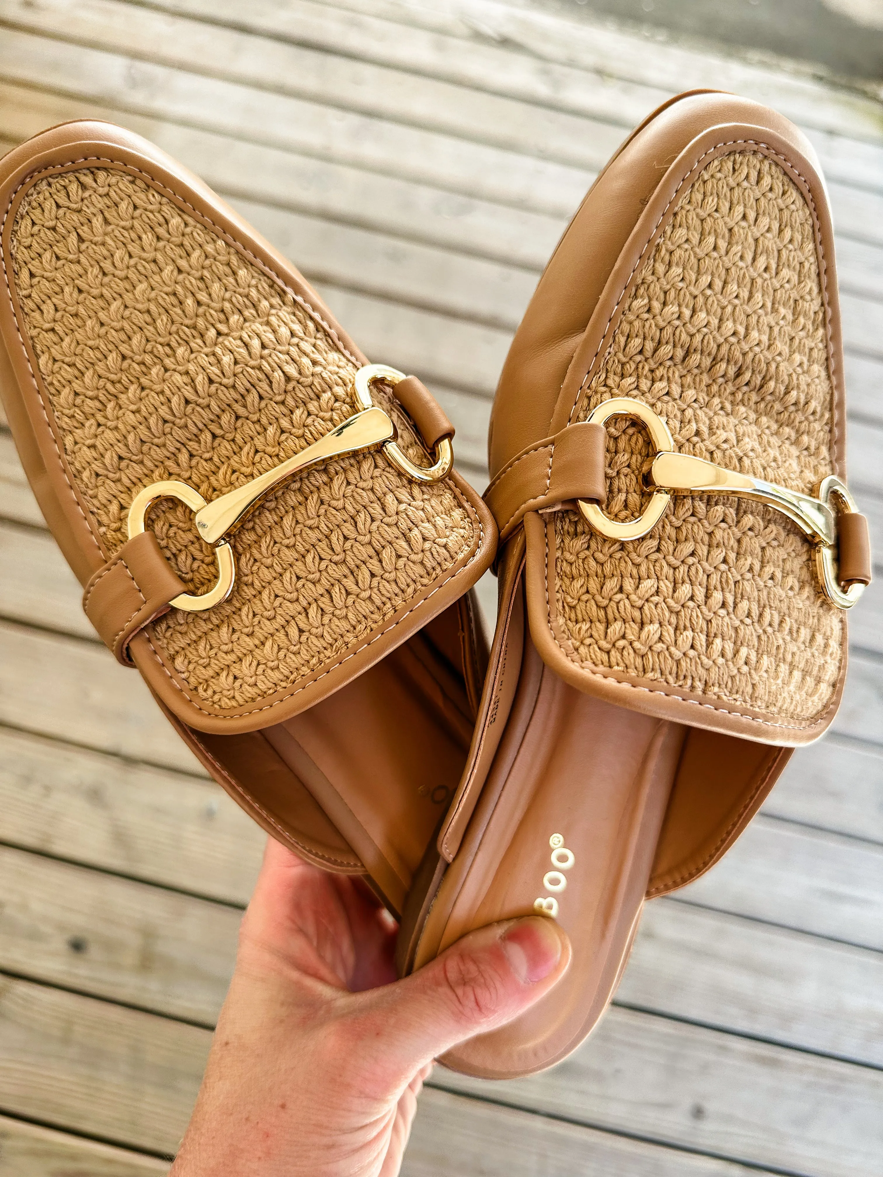 Allie Woven Mule with Gold Accent