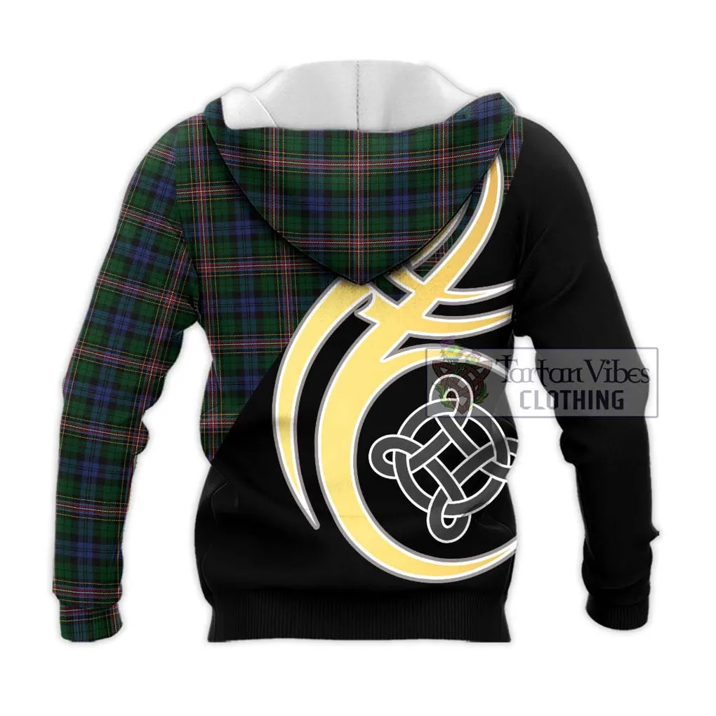 Allison Tartan Knitted Hoodie with Family Crest and Celtic Symbol Style