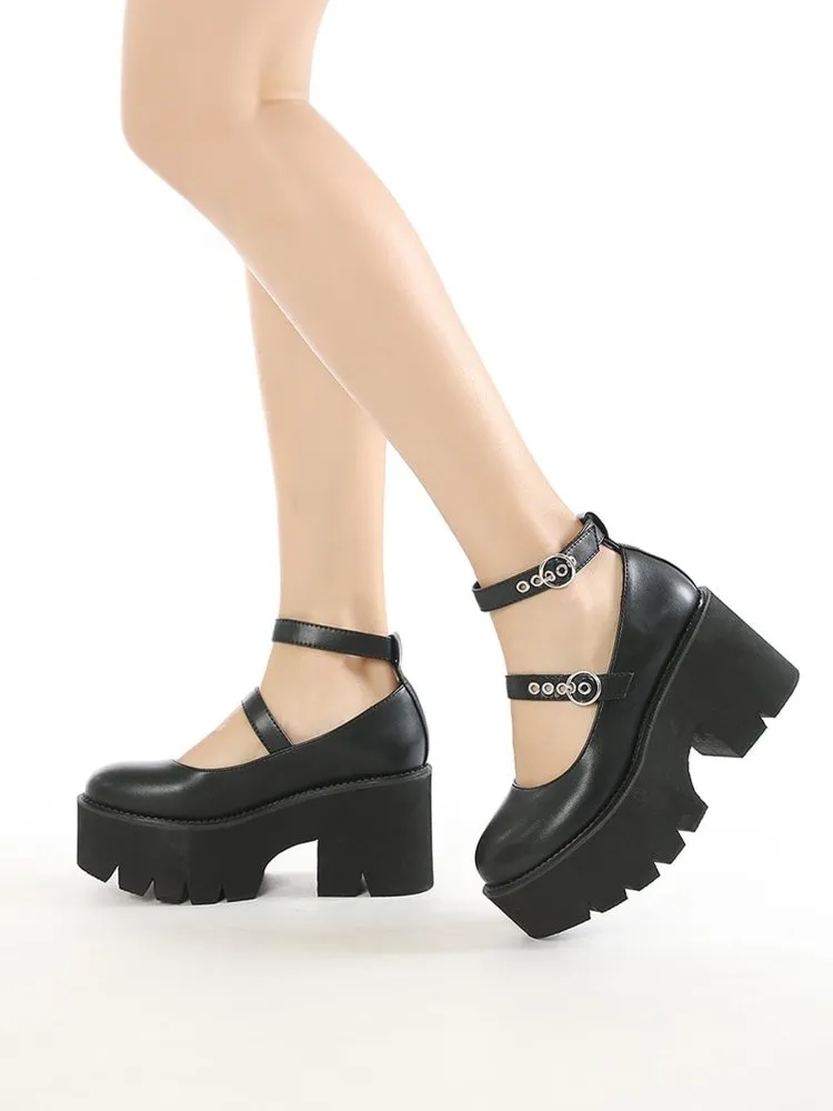 Ankle Strap Mary Janes Pumps Heels