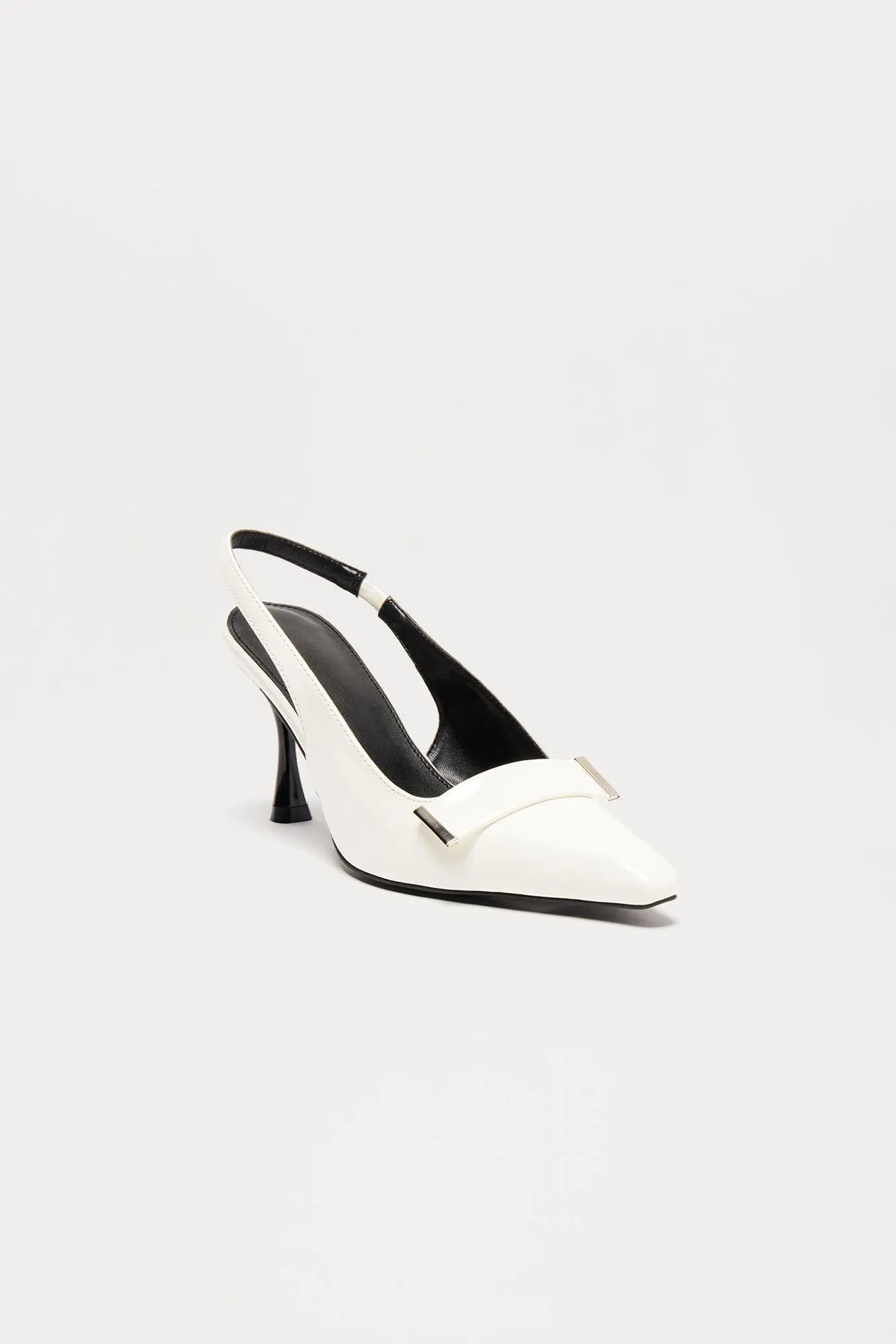 Annette Kitten Heel Pumps - White