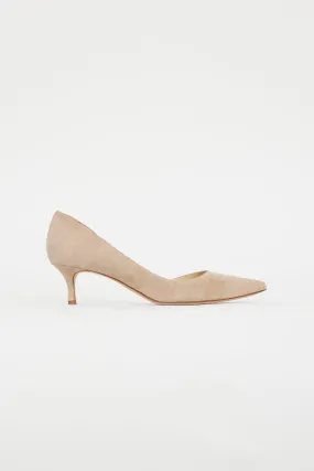 Beige Suede D'Orsay Pump