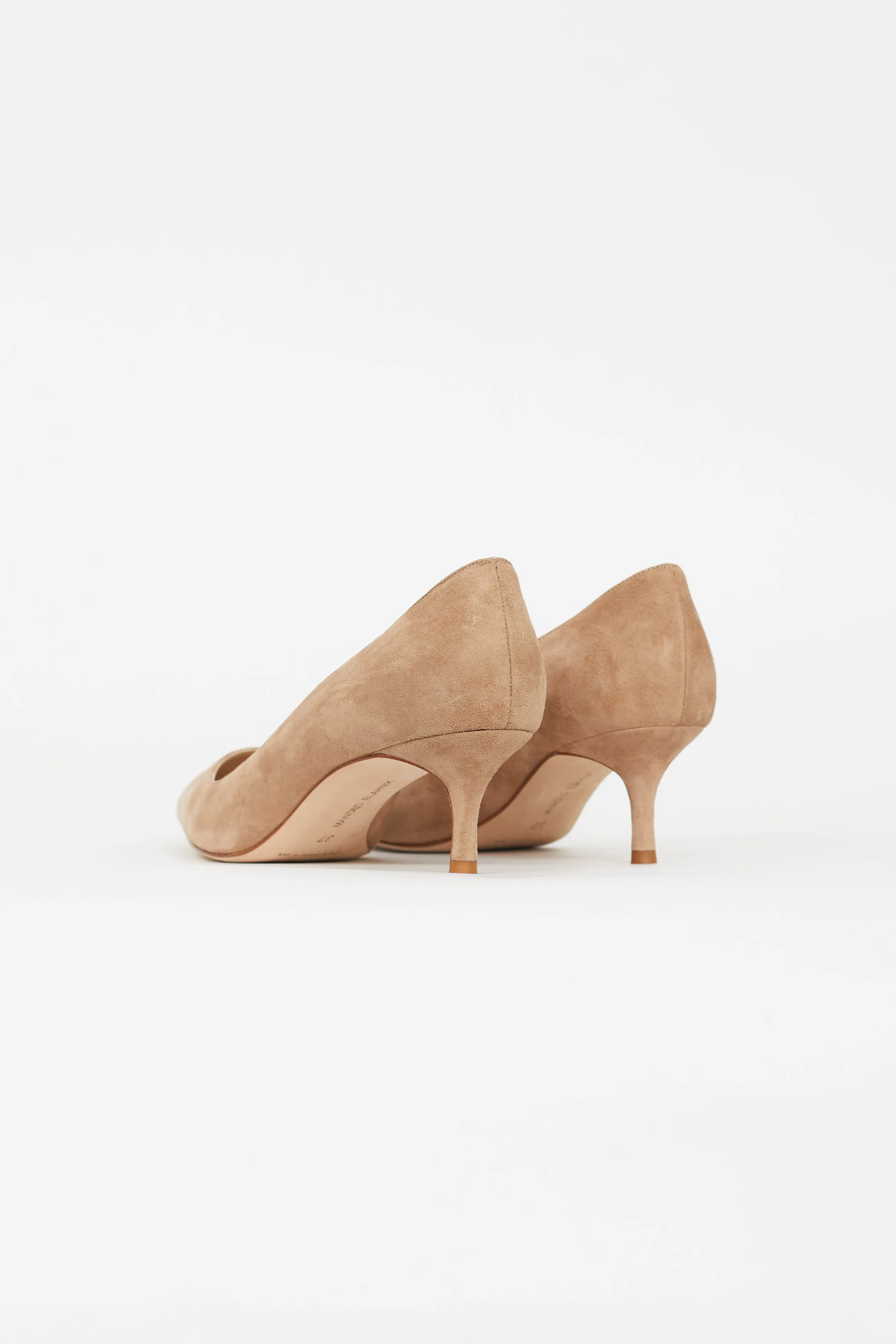 Beige Suede Pointed Toe Pump