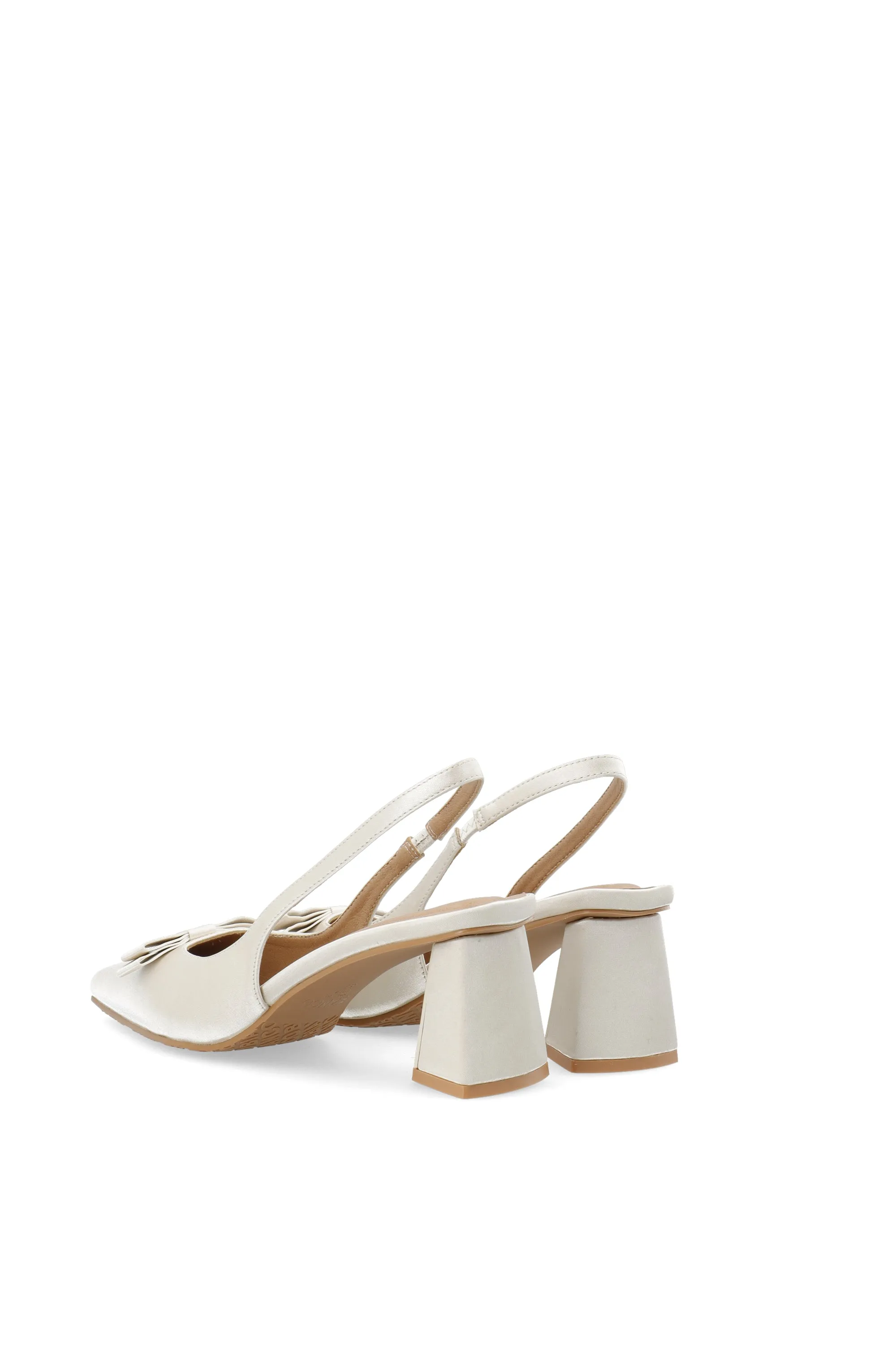 Biamaralyn Bow Slingback Satin - Off White