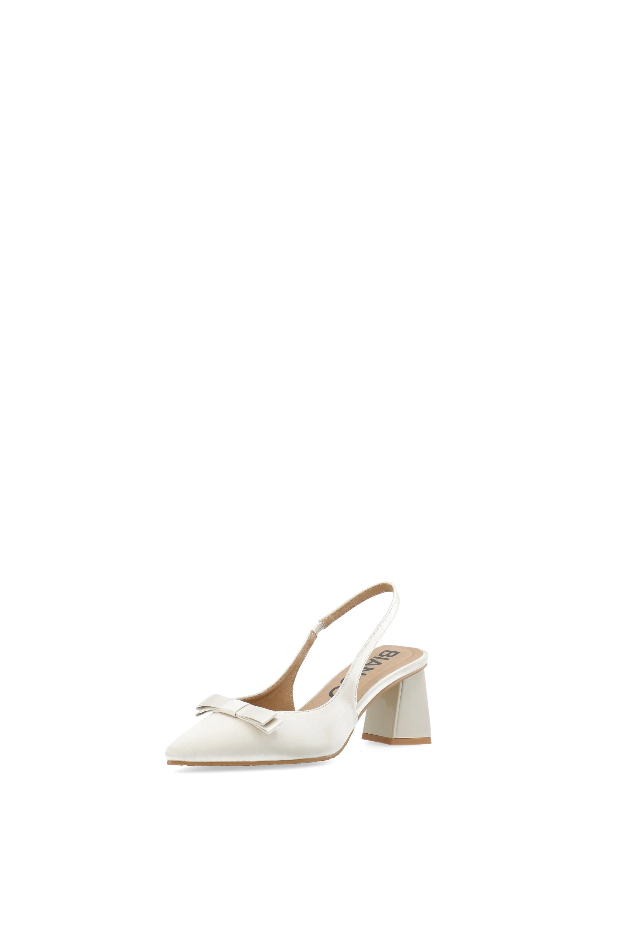 Biamaralyn Bow Slingback Satin - Off White