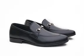 Black Leather Horsebit Loafer DH-09