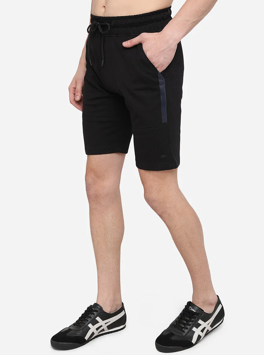 Black Solid Slim Fit Shorts | JadeBlue