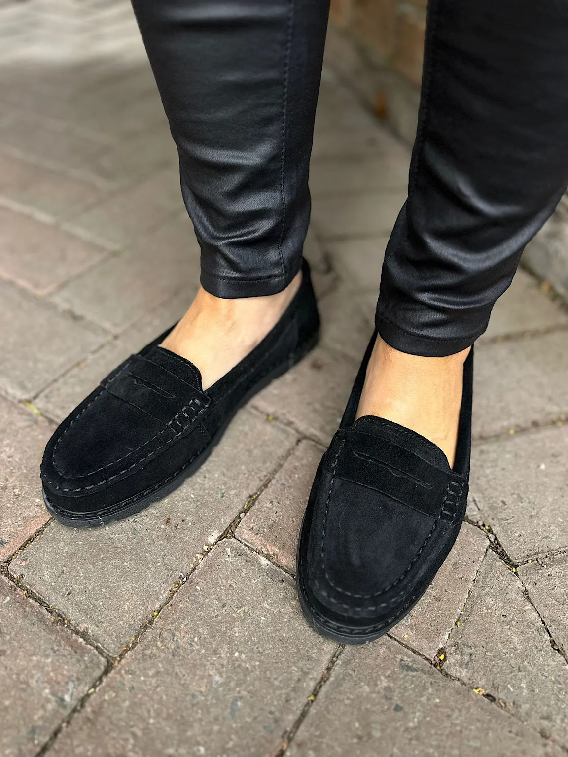Black Suede Loafers