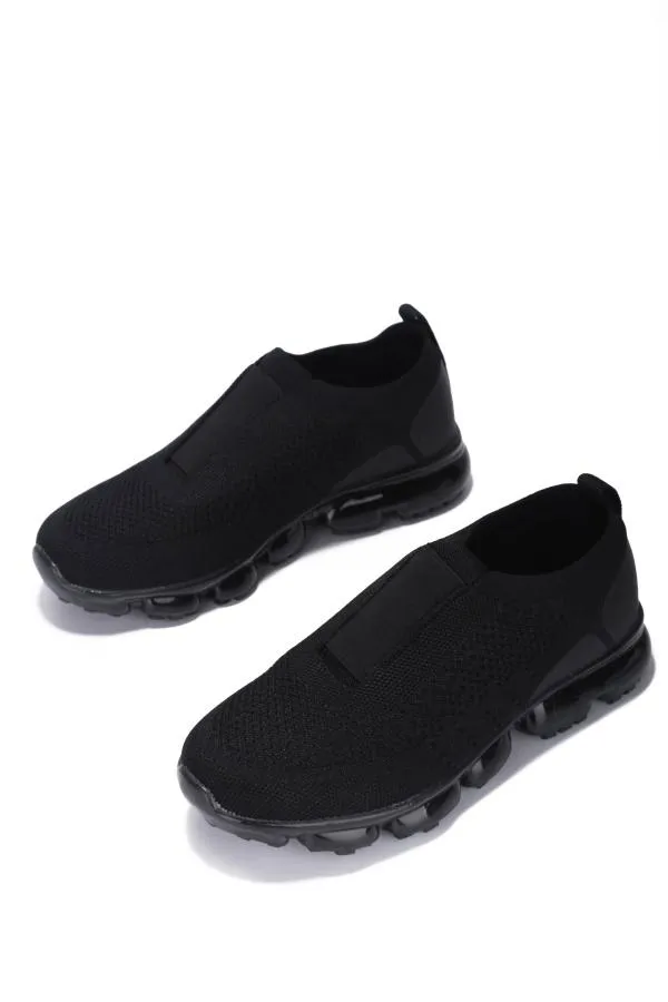 Cape Robbin Runaway Overtime Black Slip On Lightweight Flexible Knit Sneakers