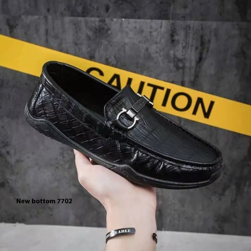 Casual Leather All-match British Slip-on Men's Shoes