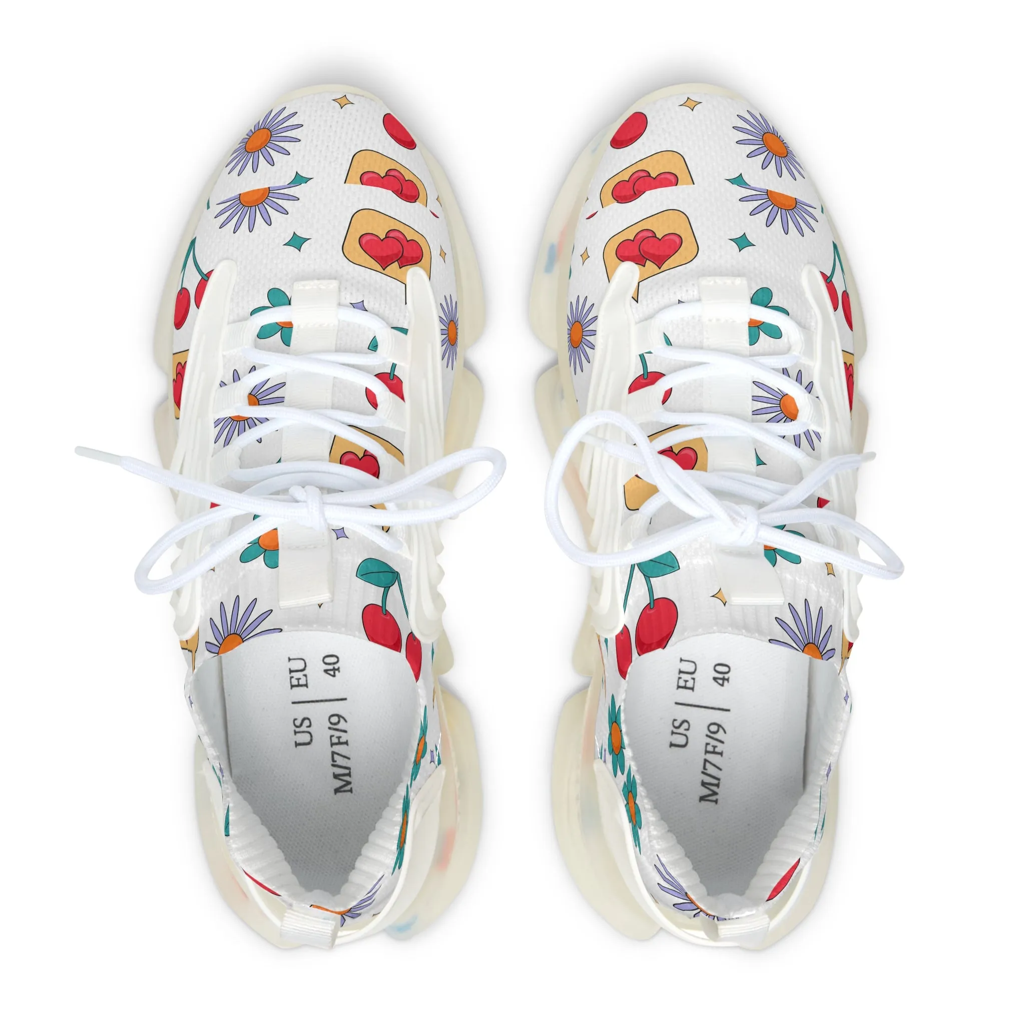 Cherries and Fruit Women's Mesh Sneakers