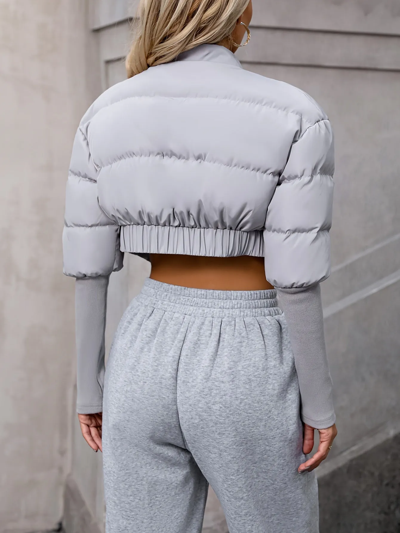 Cropped Long Sleeve Down JWomen Jacket
