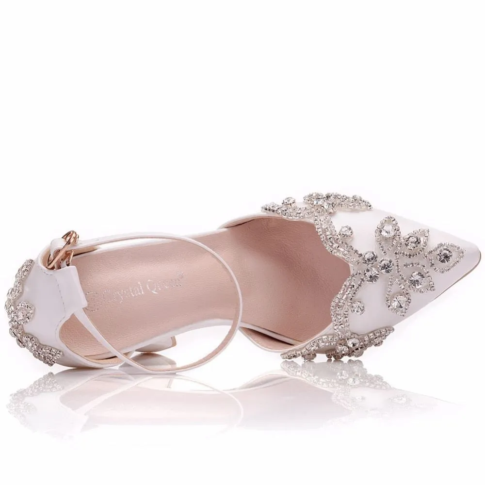 Crystal Sequin Rhinestone Studded Block Heels