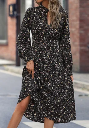 Cutout Front Vintage Floral Dress
