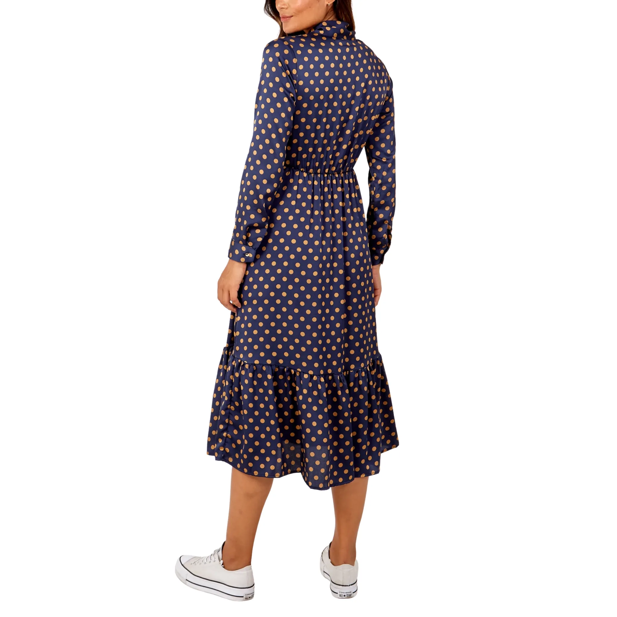 Dora Frill Hem Midi Dress | Navy