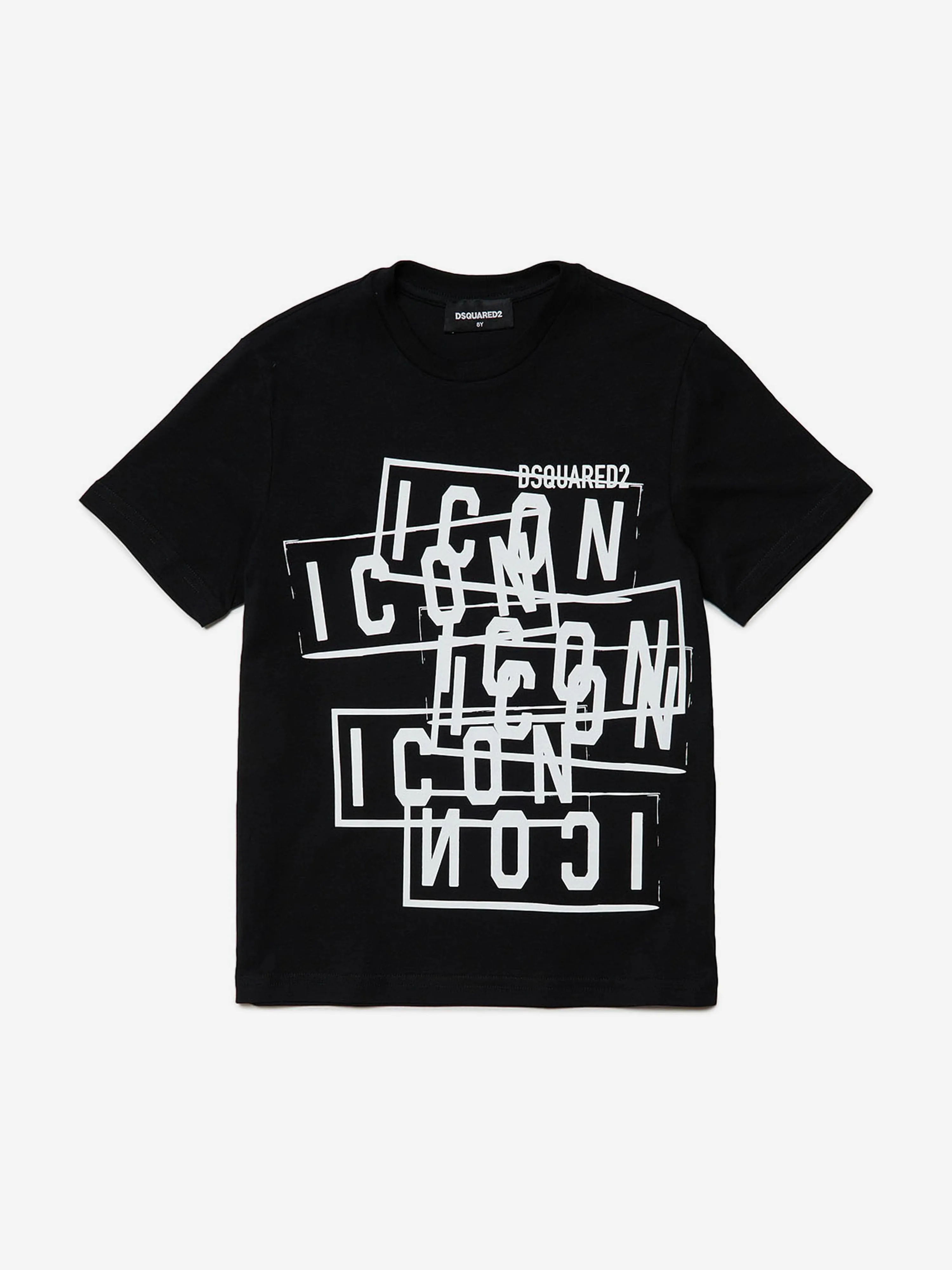 Dsquared2 Kids Multi Icon Logo T-Shirt in Black