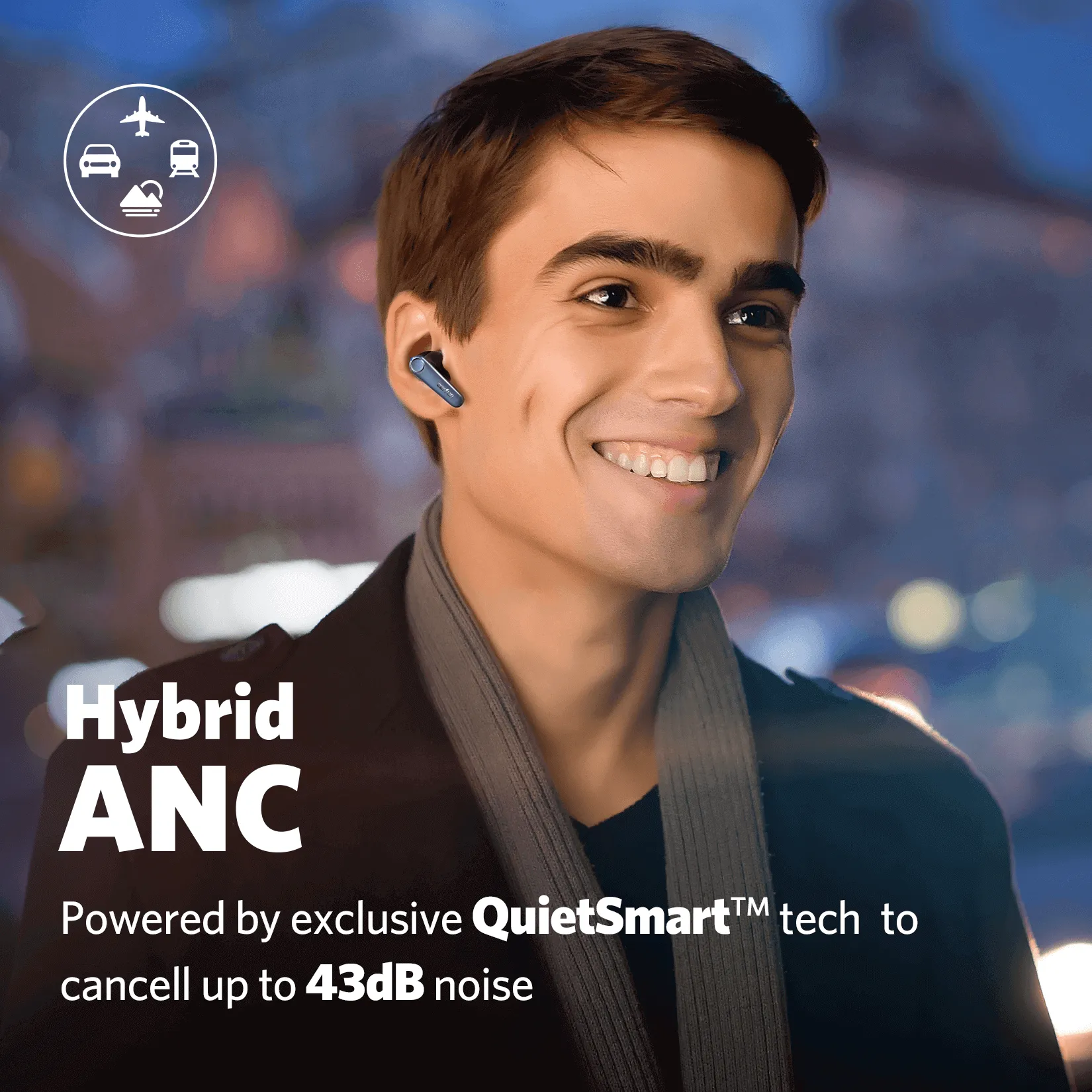 Earfun Wireless Earbud Air Pro3 with ANC, 45-Hour Playtime & 6 Built-in Mics - Black