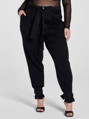 Fashion To Figure - High Rise Paperbag Waist Jeans with Ankle Ties