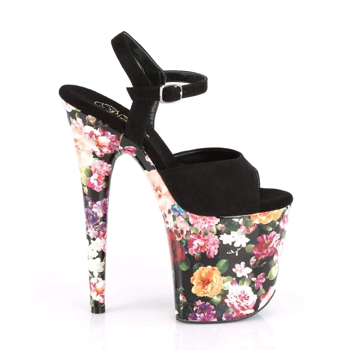 Flamingo 809WR Black Faux Suede/Flower Print Wrapped
