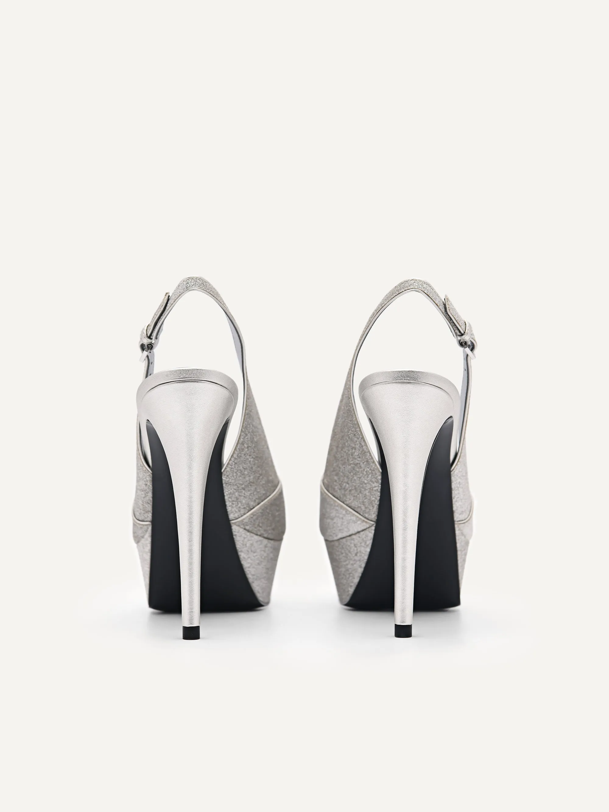 Glitter Slingback Heeled Sandals