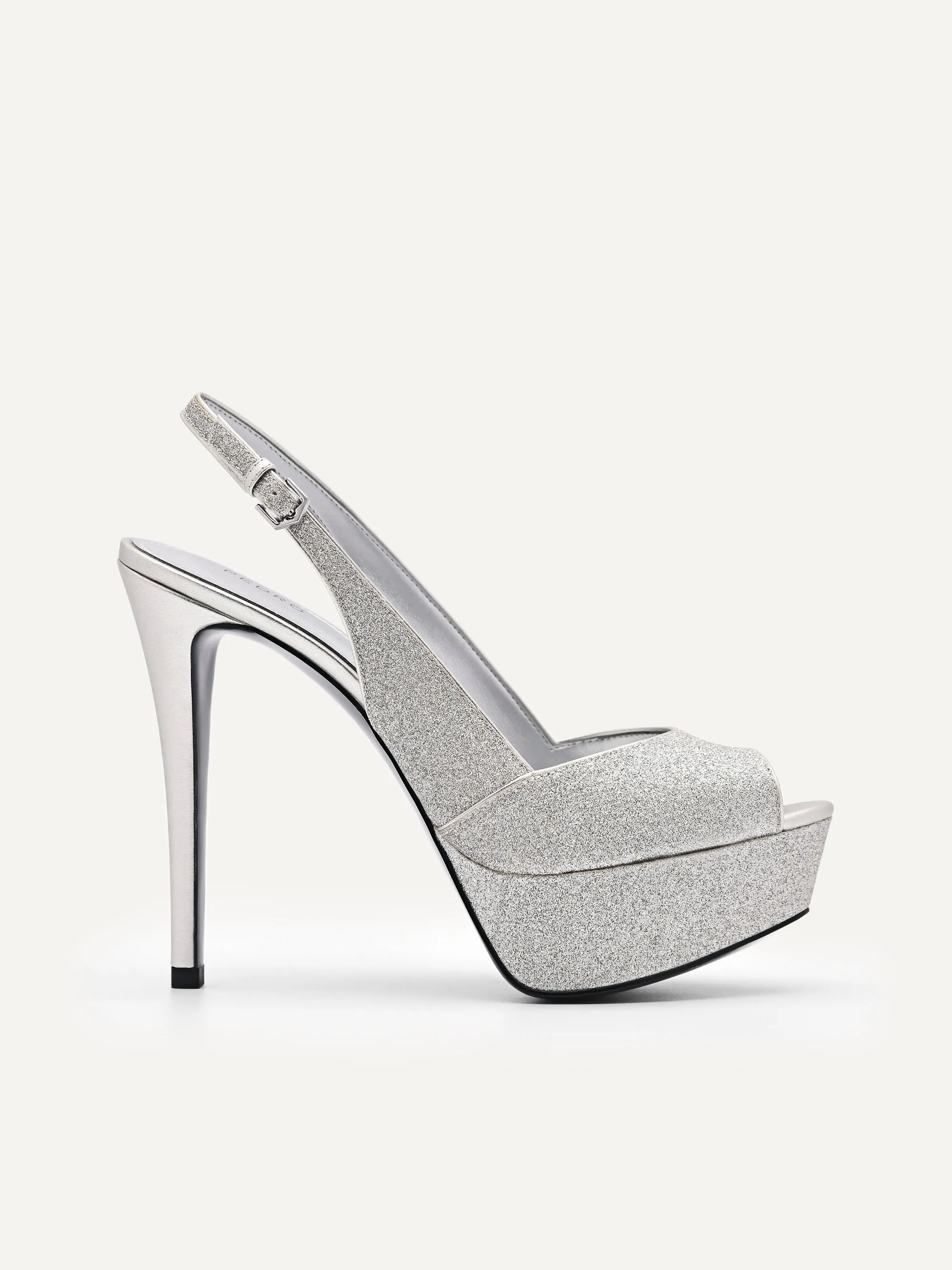 Glitter Slingback Heeled Sandals