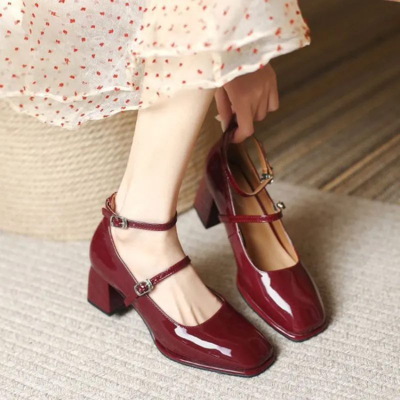 Glossy Mary Jane Pumps