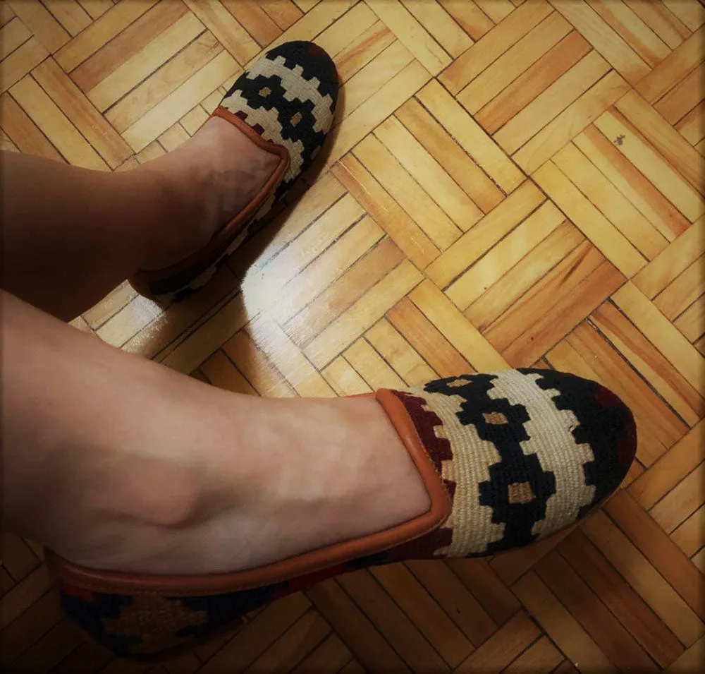 Handwoven Wool Kilim Women's Loafer (Bibi) Size 37 (7)