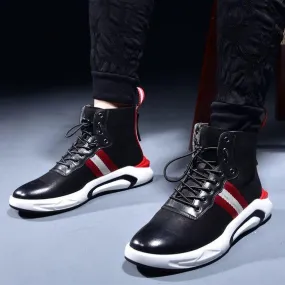 High Top Leather Sneaker Shoes