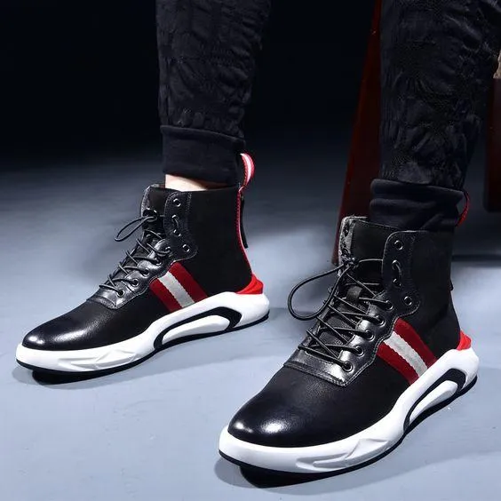 High Top Leather Sneaker Shoes
