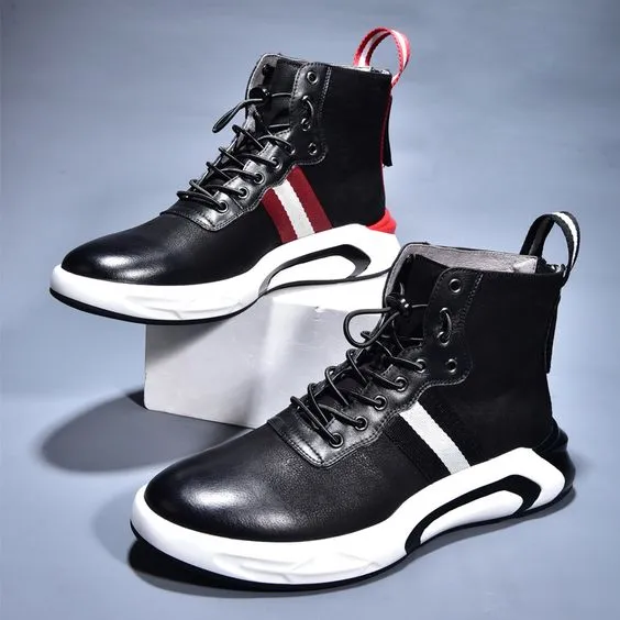 High Top Leather Sneaker Shoes