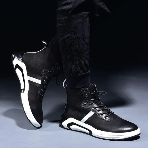 High Top Leather Sneaker Shoes