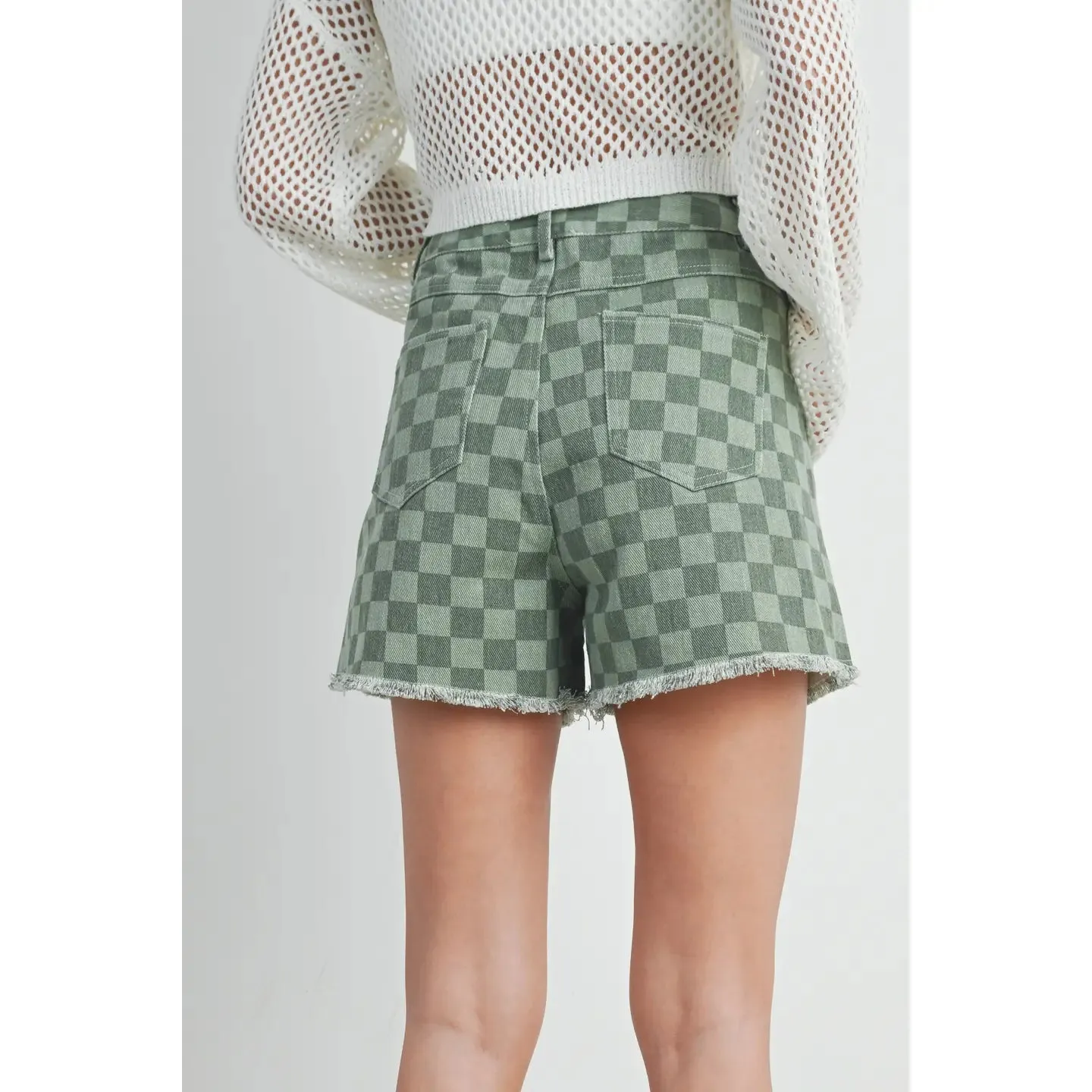 High Waisted Checkered Shorts