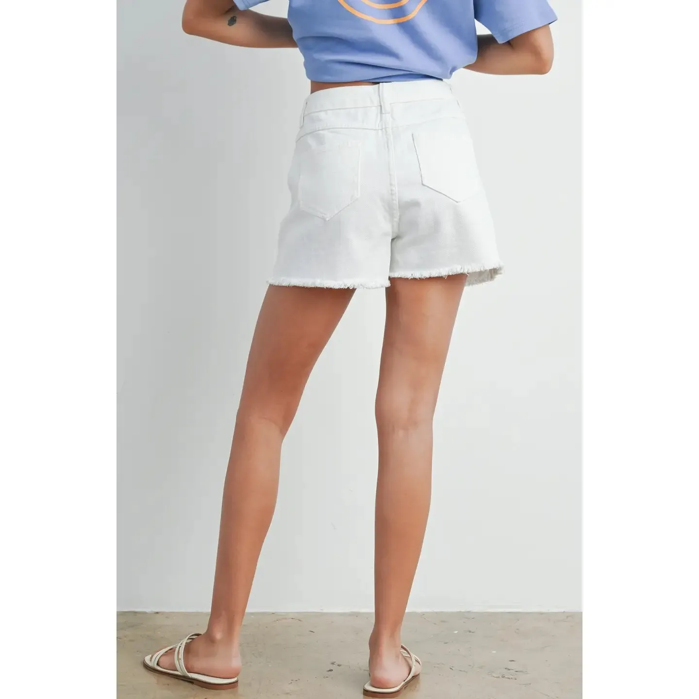 High Waisted Denim Shorts with Pockets