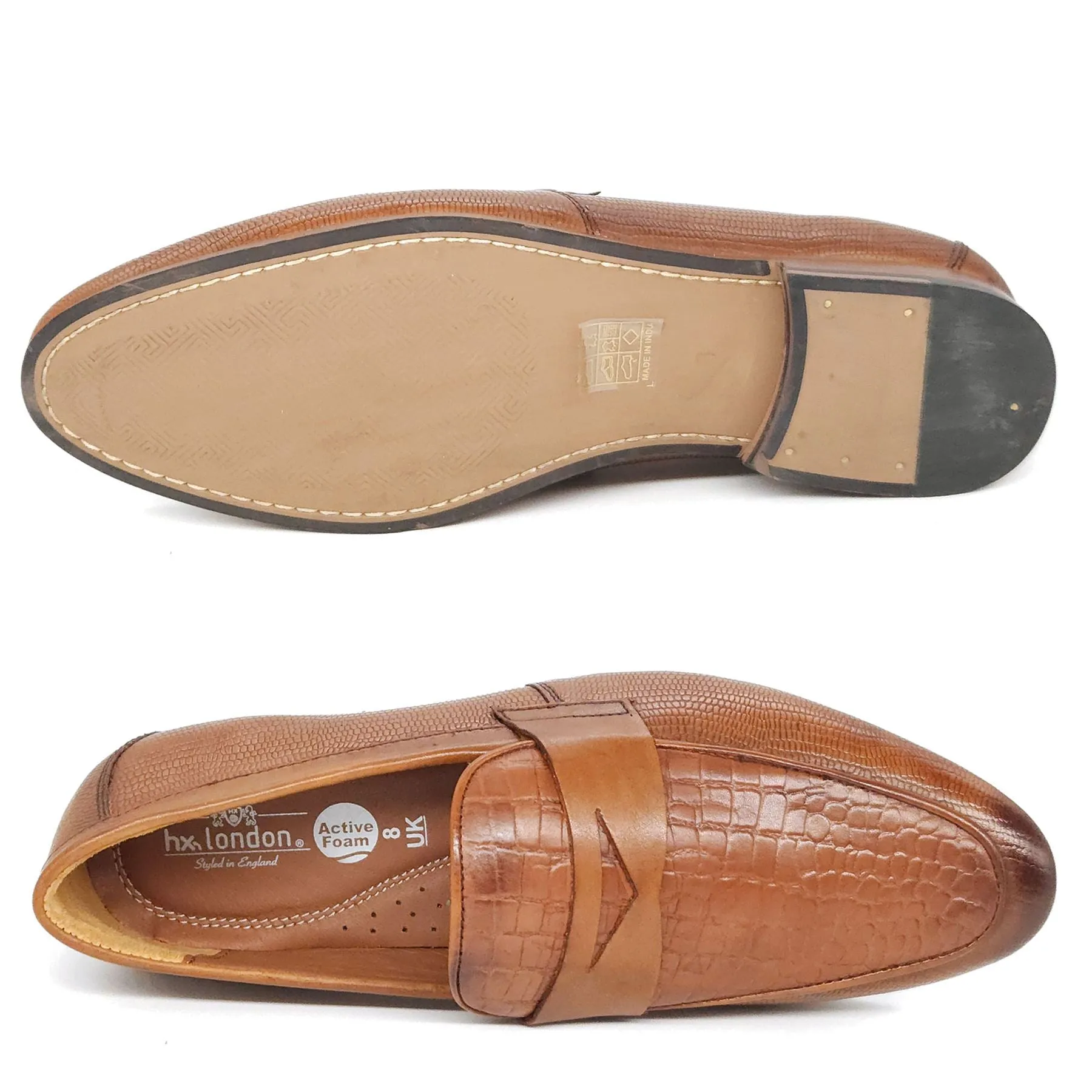 HX London Sutton Textured Penny Loafers