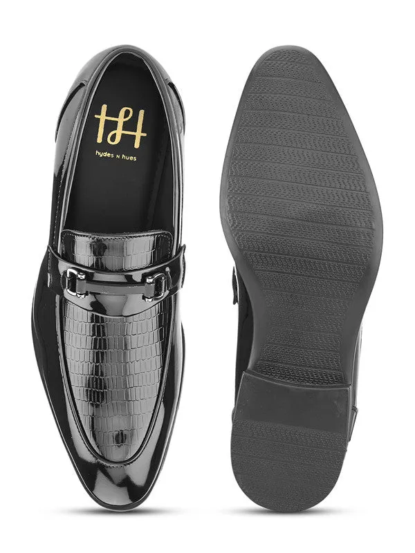 Hydes N Hues Black Formal Slip-Ons For Men
