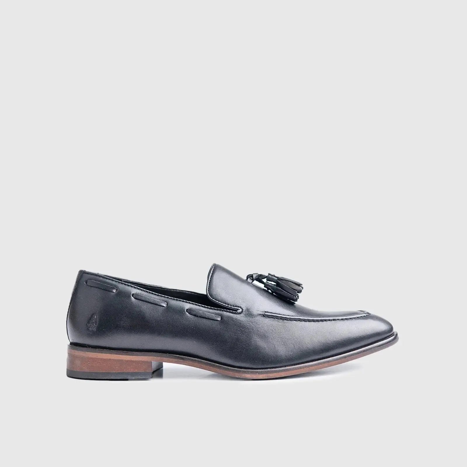 Idris Leather Tassel Loafers Black 00844