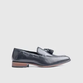 Idris Leather Tassel Loafers Black 00844