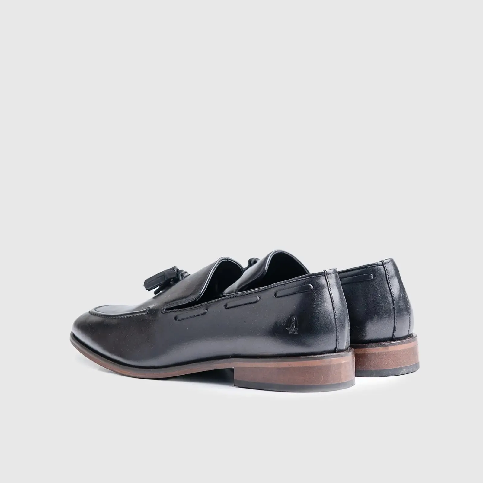 Idris Leather Tassel Loafers Black 00844