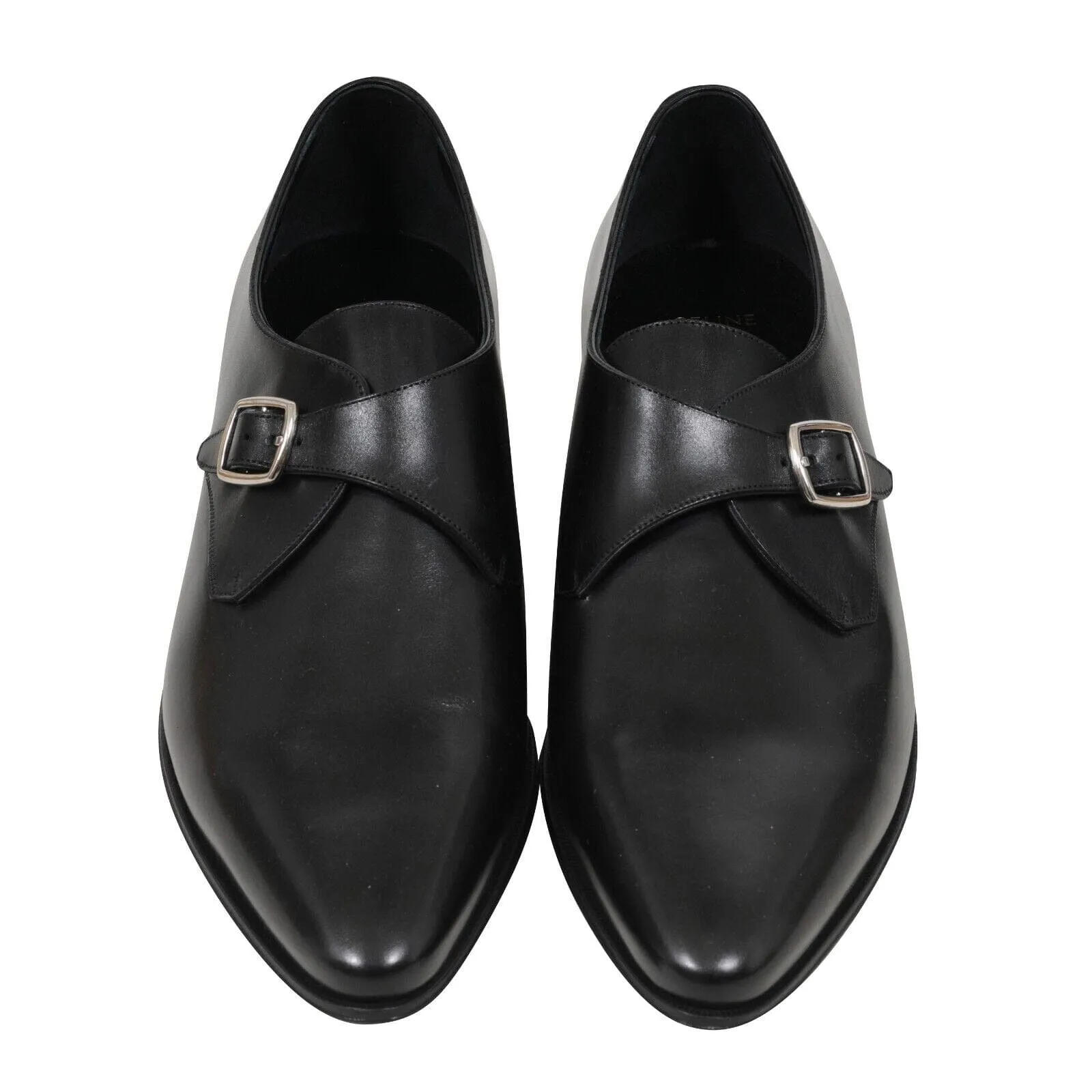 Jacno Monk Creeper US11.5 44.5 Black Leather Single Buckle Dress Shoe