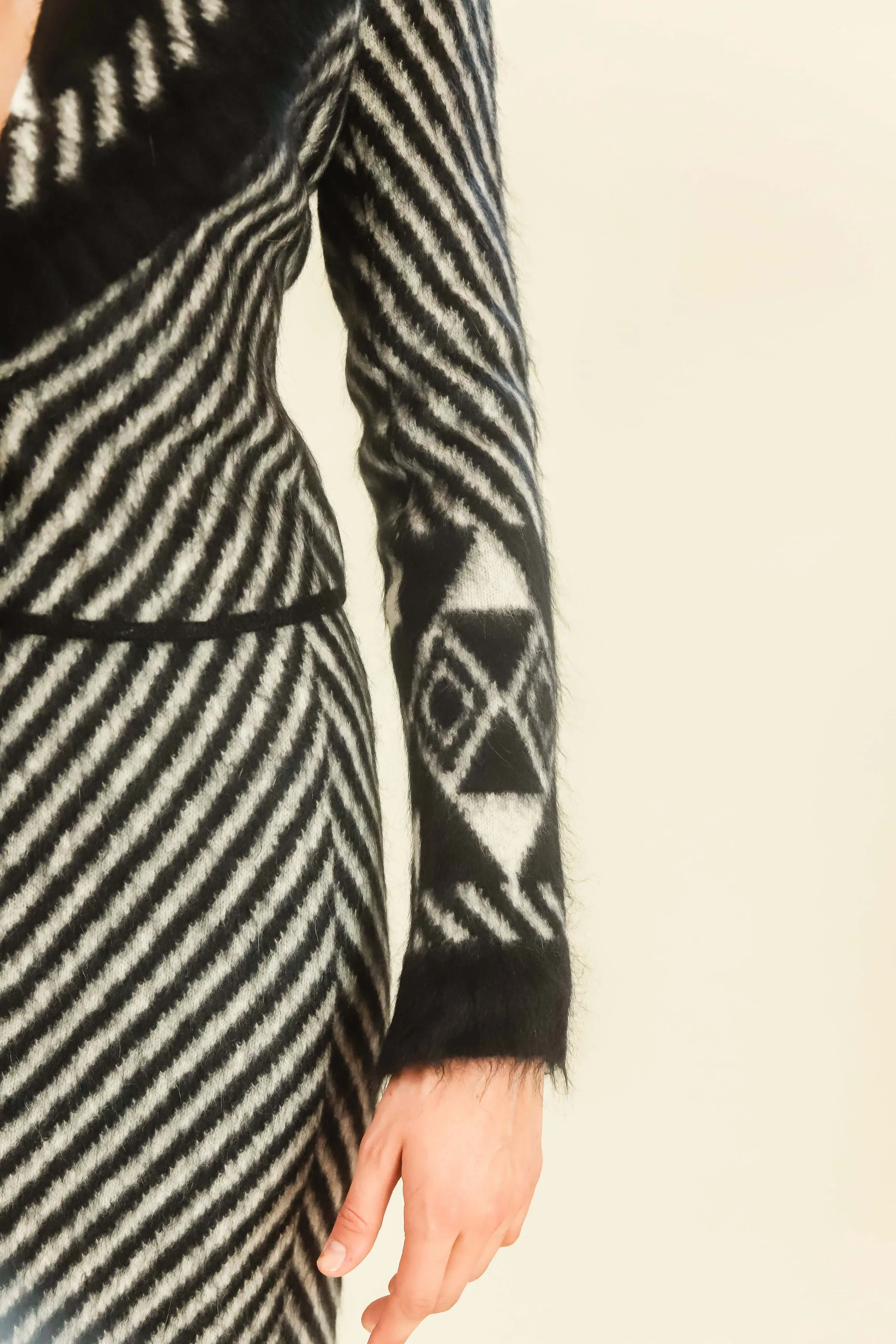 John Galliano Mohair Print Skirt Suit Documented F/W '99