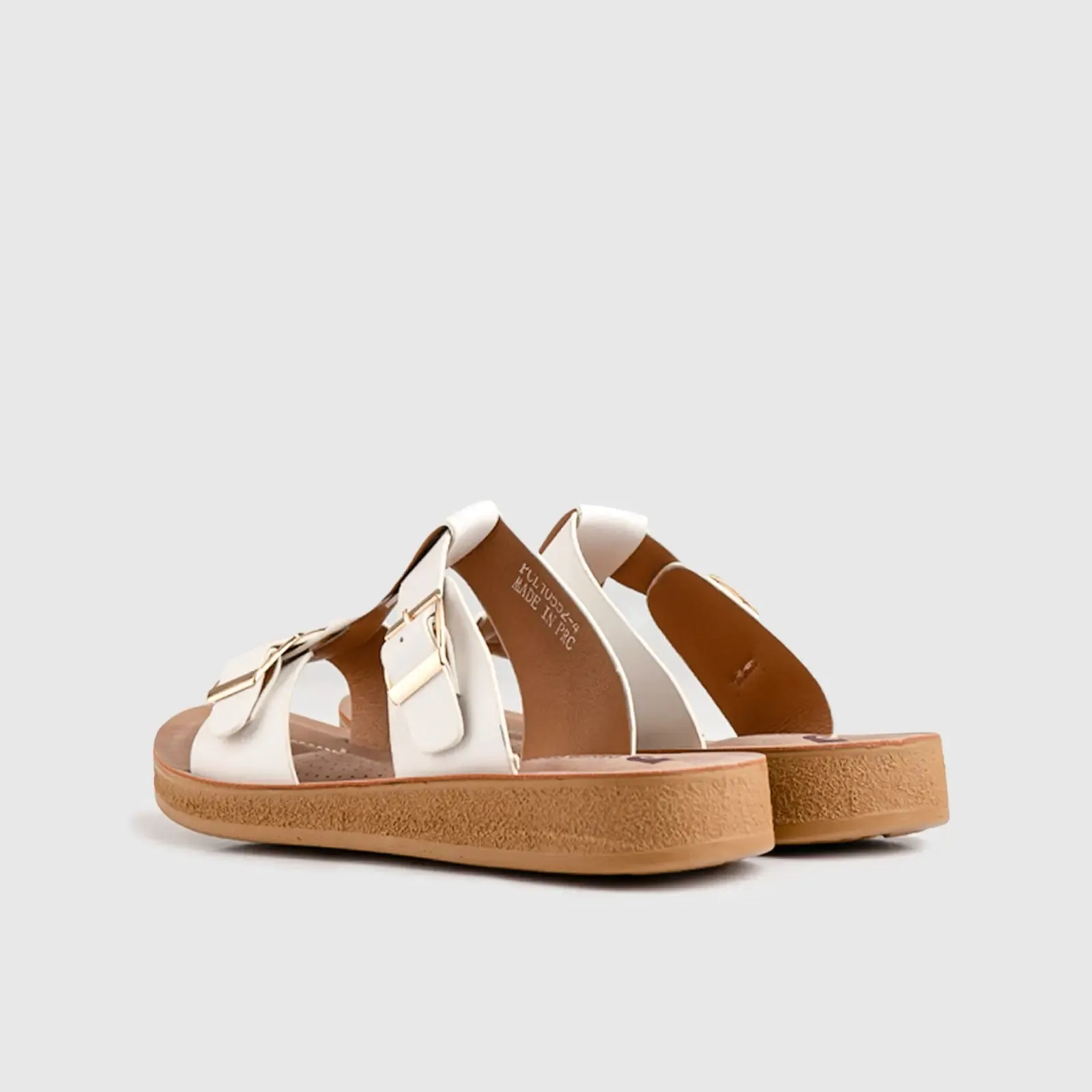 Ladies Push in Sandal White 10552