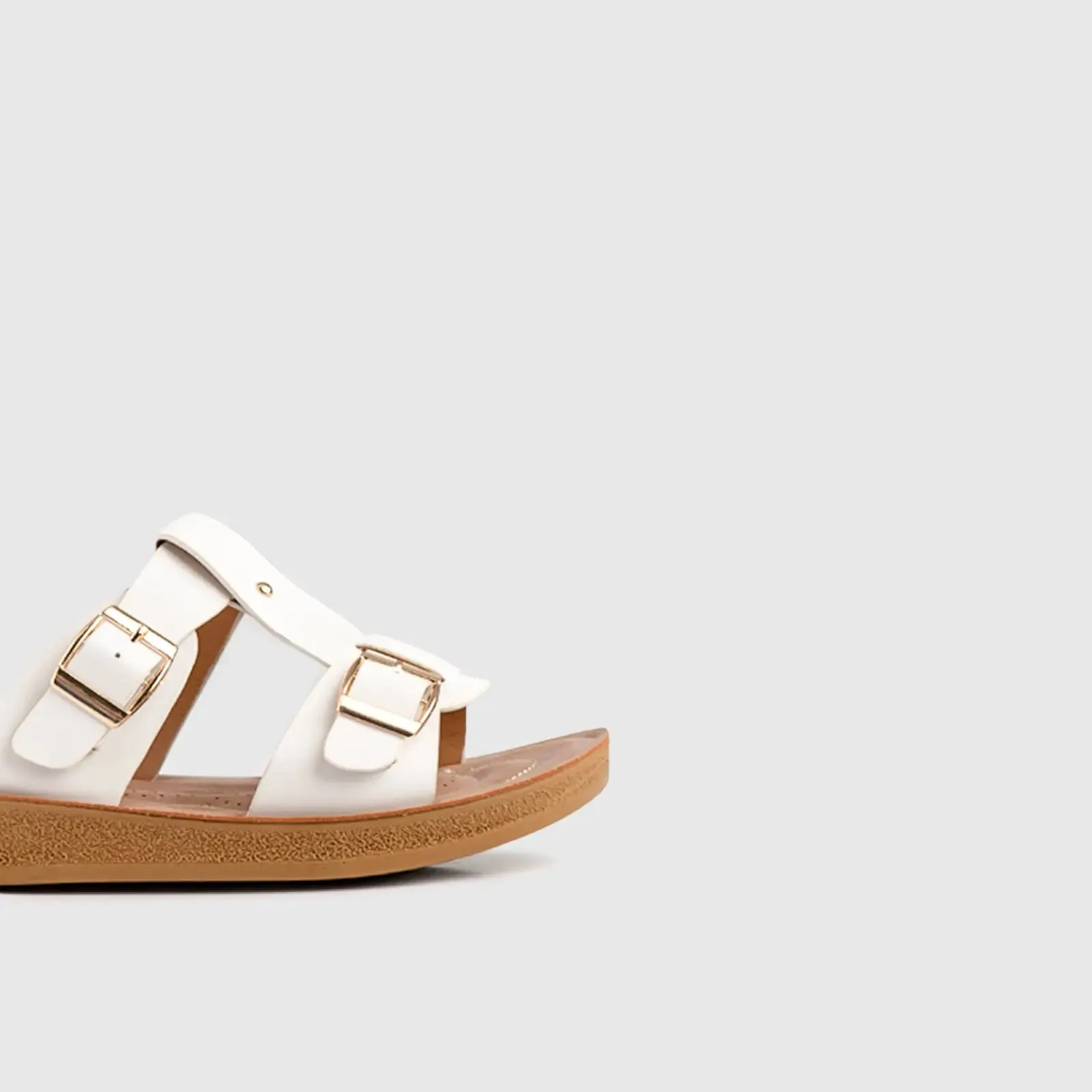 Ladies Push in Sandal White 10552