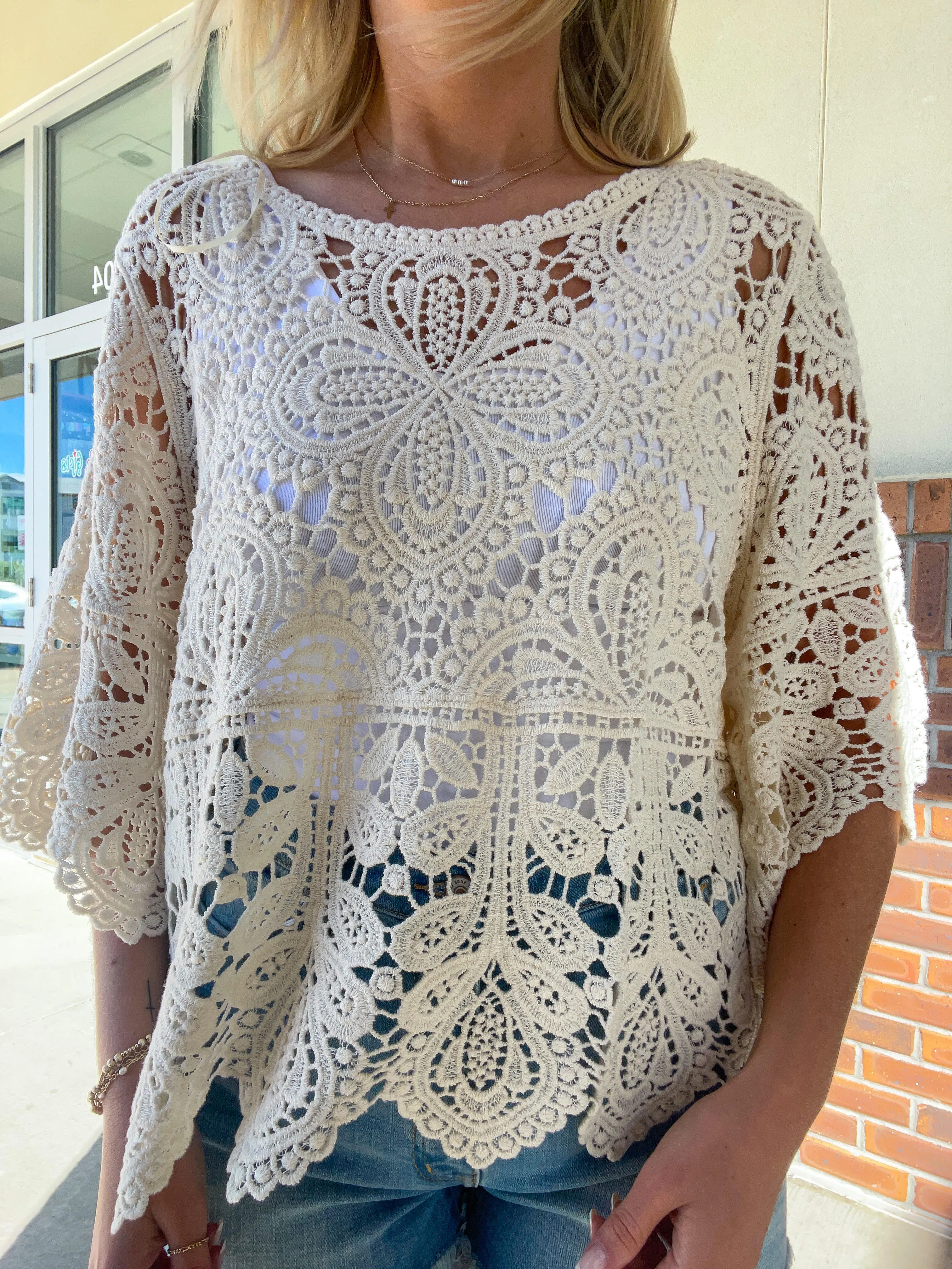 Laney Crochet Lace Top