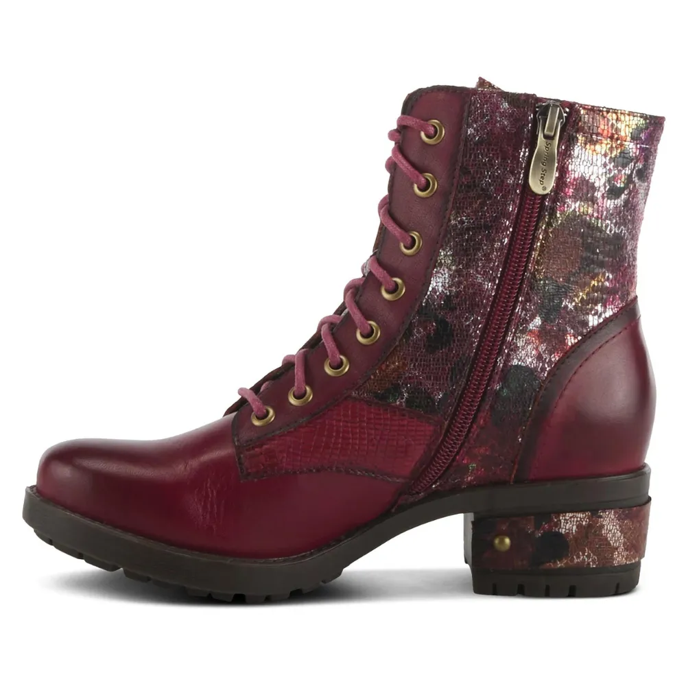 L'artiste By Spring Step Marty-Met Bordeaux Multi Leather Boot (Women's)