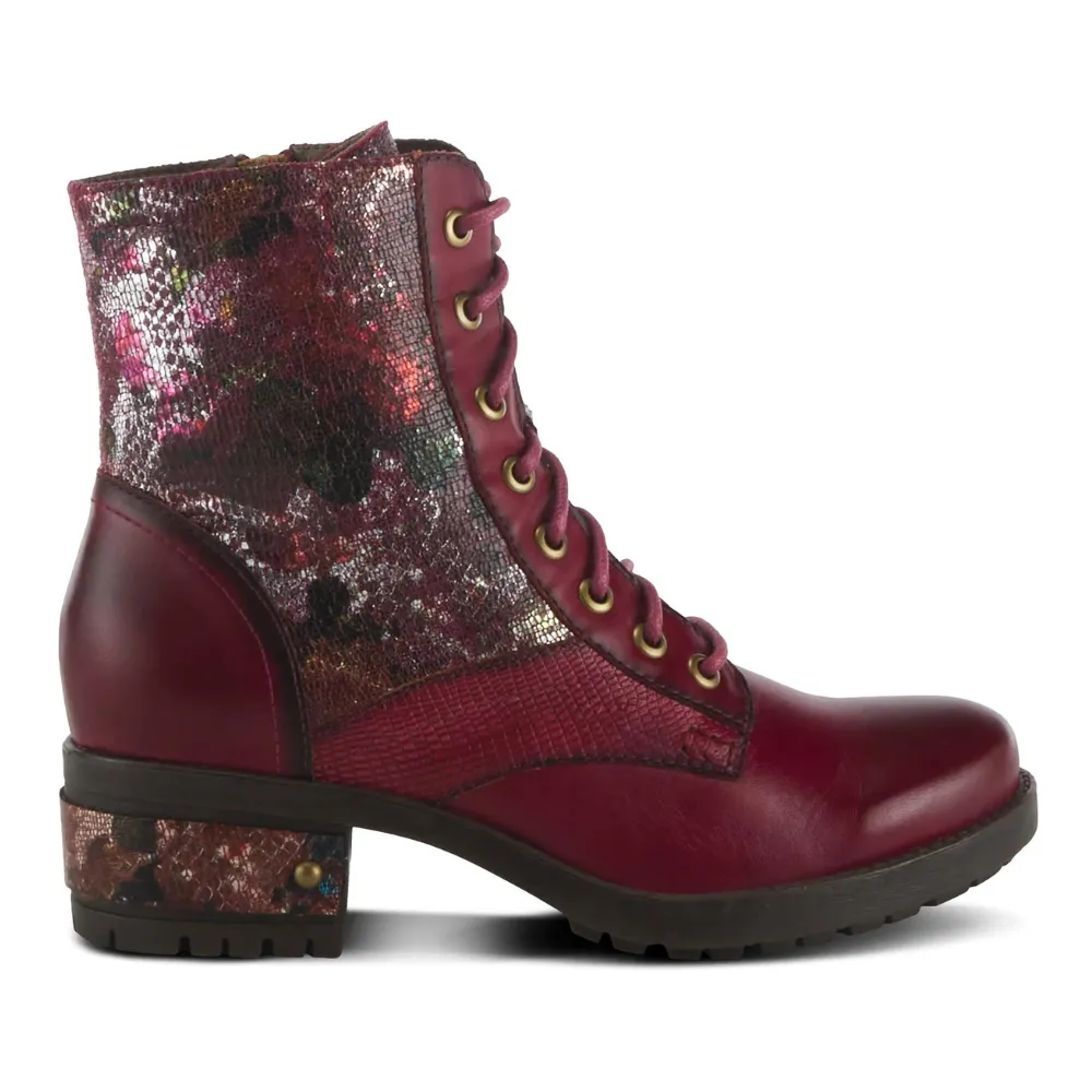L'artiste By Spring Step Marty-Met Bordeaux Multi Leather Boot (Women's)