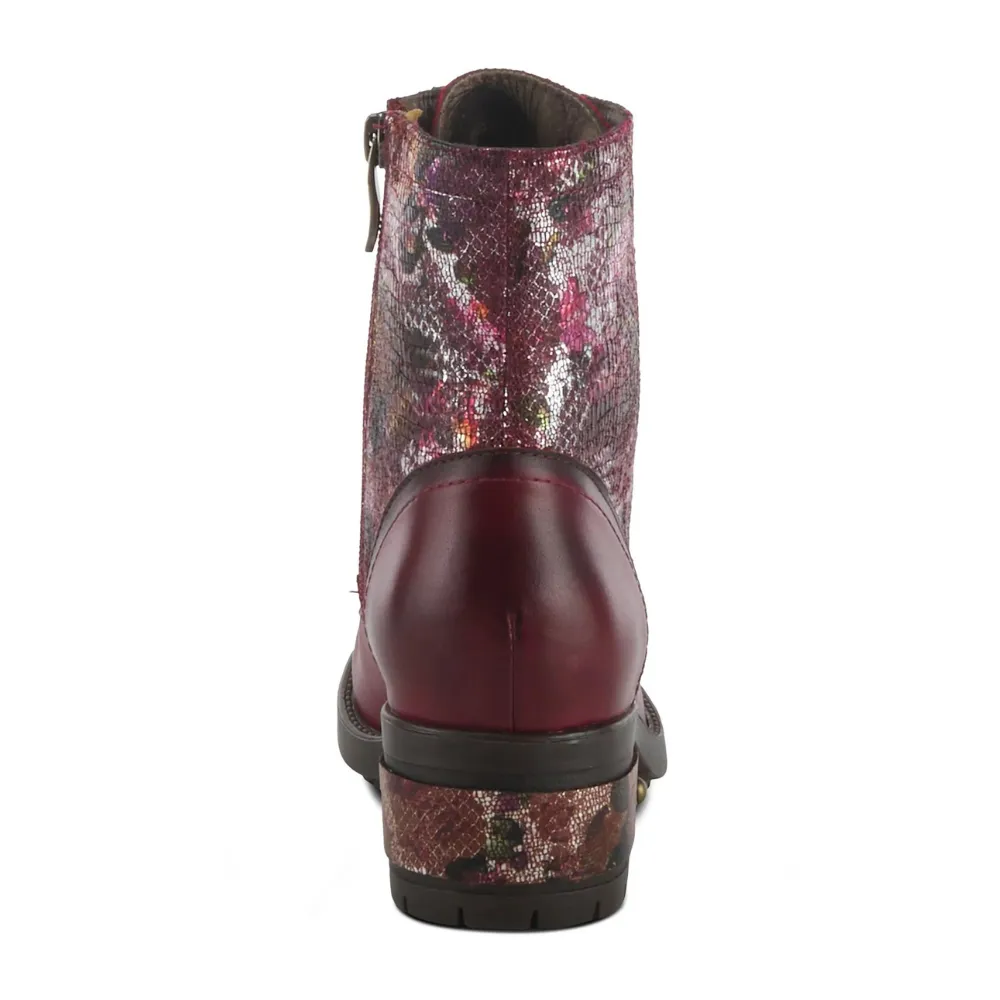 L'artiste By Spring Step Marty-Met Bordeaux Multi Leather Boot (Women's)