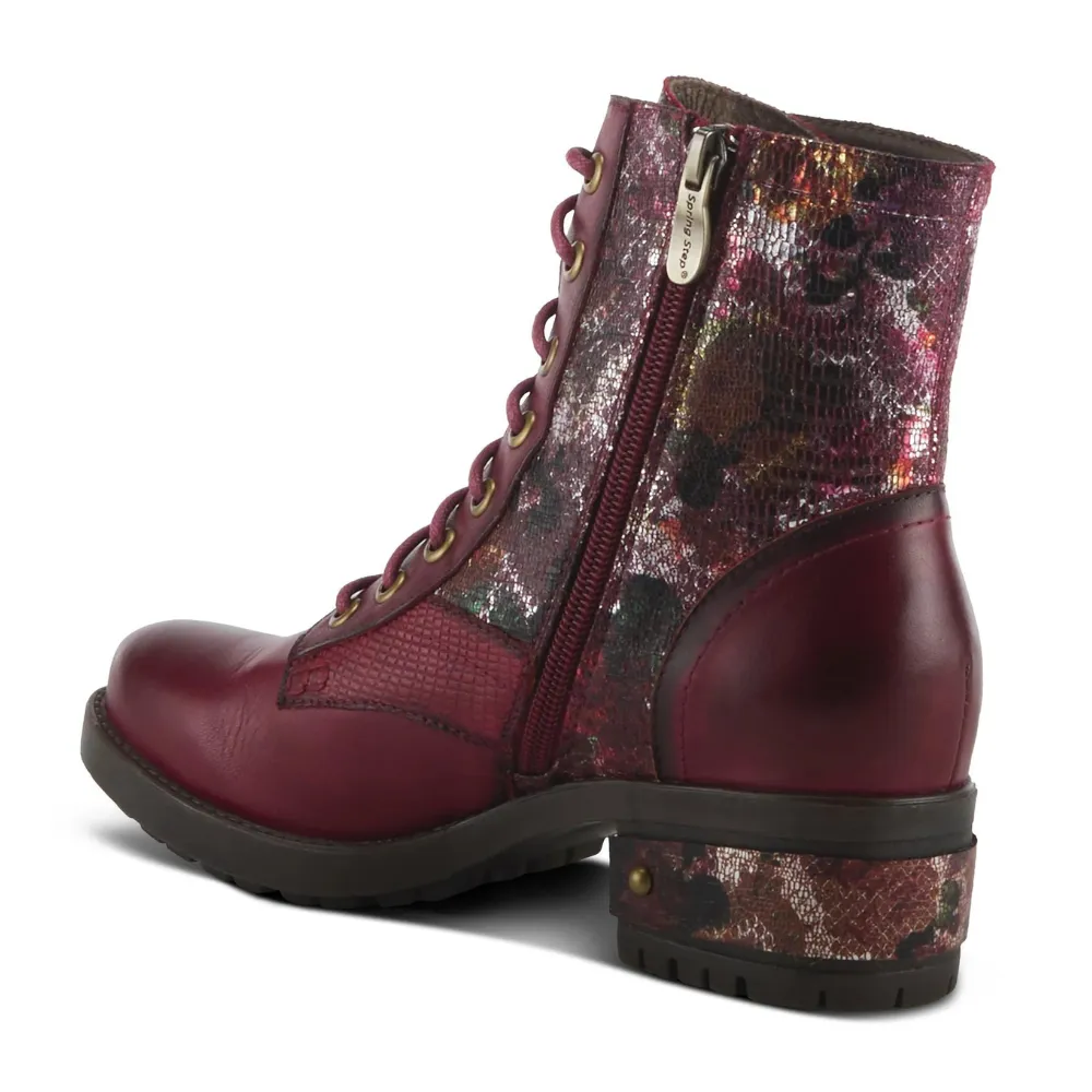 L'artiste By Spring Step Marty-Met Bordeaux Multi Leather Boot (Women's)