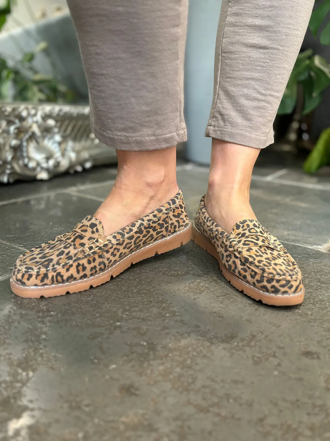 Leopard Suede Loafers